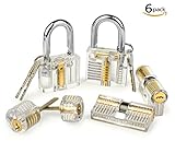 Cocoking 6pcs Locks Transparent Visible Cutaway Practice Kit Padlock Door Lock Pick Training Skill For Locksmith Beginner (6)