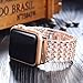 FresherAcc Apple Watch Band, Luxury Zircon Stones Replacement Strap for iWatch All Series Crystal Rhinestone Diamond Watch Bracelet Wristband Stainless Steel Band (38MM Rose Gold)