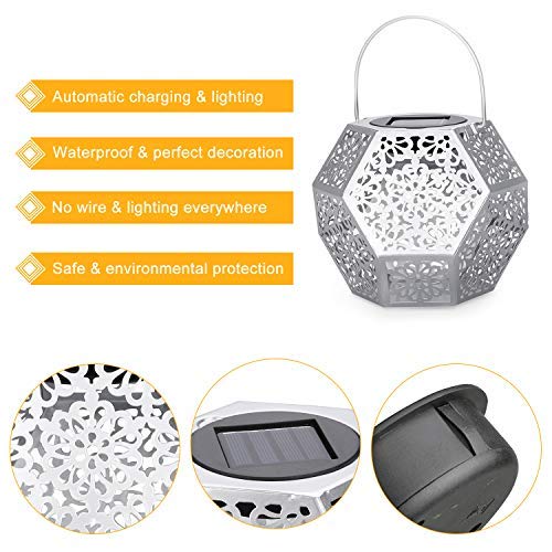 LED Solar Laterne Aussen GolWof Solarlaterne für Außen Solarleuchte