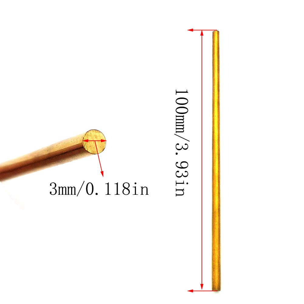 Her Kindness 12 pcs Brass Rod 3mm Solid Round Brass Rod for for RC Model and DIY,with a Transparent Storage Tube - Image 4