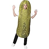 EraSpooky Adult Pickle Costume Funny Halloween Cucumber Food Outfits for Men Women