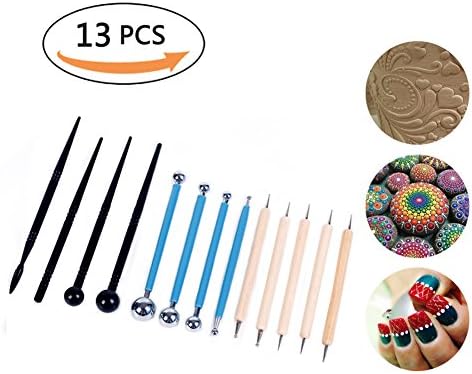 13 Pcs Metal Ball Stylus Rock Painting Dotting Tools for Embossing Pattern Clay Pottery Modeling Nail Art Dot