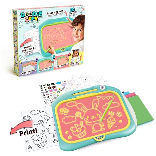 Doodle Copy Kids Drawing & Printing Board – 50 Templates Included | Draw, Trace, Print & Colour | Creative Activity Set Age 4+