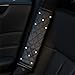 MLOVESIE 2 pcs Auto Seat Belt Shoulder Pads, 9.8 Inch PU Leather Glitter Bling Crystal Seat Belt Cover for Womens
