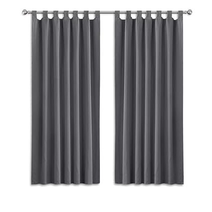 Pony Dance Gray Window Curtains Tab Top Thermal Insulated