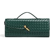 LMKIDS Woven Evening Bag Clutch Purses For Women, Woven Leather Crossbody Bag Purse For Women Shoulder Handbag Cute Satchels