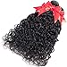 Alibeauty Brazilian Water Wave Bundles with Closure 9A Unprocessed Virgin Human Hair Weave 3 Bundles with Closure Natural Black Remy Hair Extensions (20 22 24+18inch)
