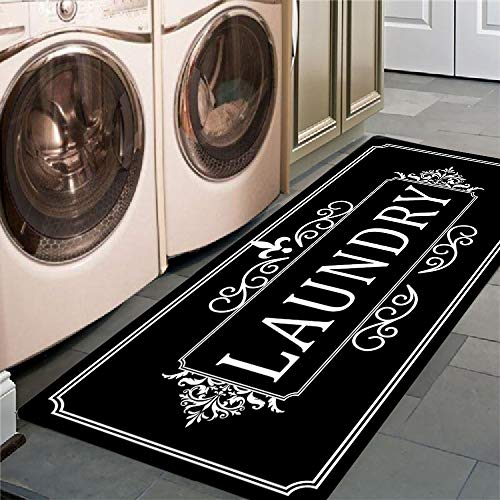 Black Laundry Rug Anti Fatigue Laundry Room Rug Runner 2x4 Crown Carpet