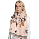 Sumato Scarf for Women Fall Winter Shawl Wraps Long Women Scarves Warm Soft Cashmere Feel Classic Heart Style