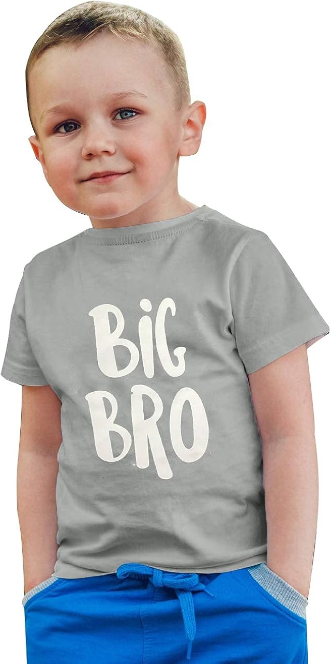 Big Bro T Shirt for Toddler Baby Boys Little Brother Graphic Short Sleeve Tee Shirts Infant: Clothing