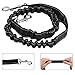 Hands Free Premium Running Dog Leash, Reflective Leash Adjustable Waist Belt + Strong Bungee Leash + Poop Bag Holder