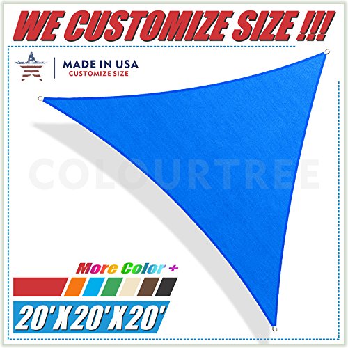 ColourTree 20′ x 20′ x 20′ Sun Shade Sail Canopy Triangle Blue – Commer ...