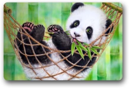 Cute Baby Panda Bear Funny Animal Art Doormats Entrance Mat Floor Mat Door Mat Rug Indoor/Outdoor/Front Door/Bathroom Mats Rubber Non Slip (23.6"x15.7",L x W)