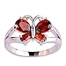 Psiroy 925 Sterling Silver Plated Created Garnet Filled Butterfly Ring Size 9