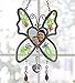 Banberry Designs Mom Butterfly Mother Suncatcher - Pressed Flowers In Between Glass - Heart Shape Picture Opening