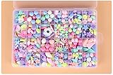 DIY Toy Beads, Handmade Bracelets Necklaces Rings Keychains Headbands, Acrylic Beads Jewelry Making Set Accessories for Children Kids
