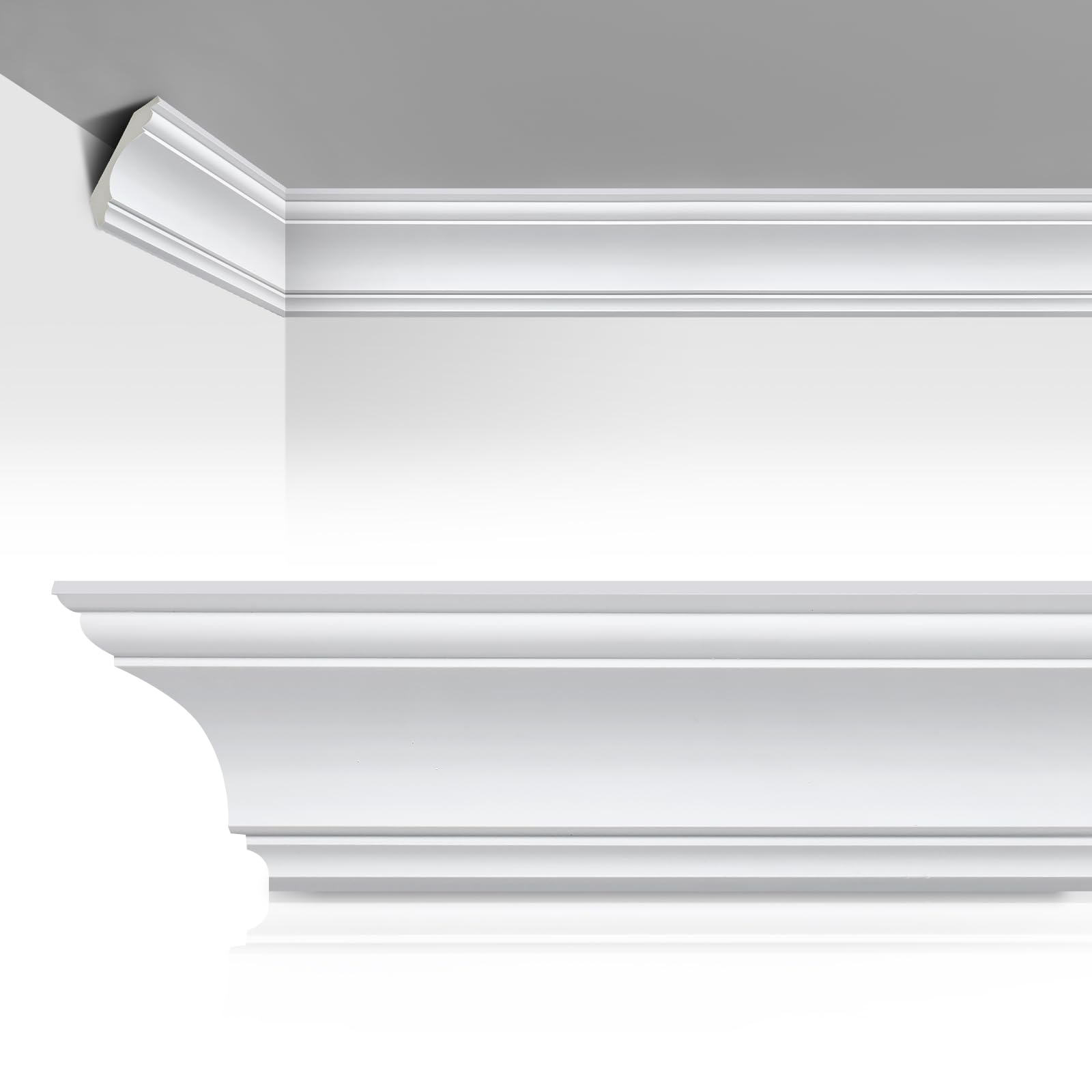 Photo 1 of *USED*Marsui 4 Pcs Ceiling Crown Molding Trim 4-1/2 Inch Face x 94.5 in Long Total Decorative Ceiling Crown Moulding Trim Installed with Glue (Not Included) Luxe Style Decor (Simple Style)