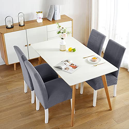 Dining Room Chair Covers, Removable Stretch Dinning Kitchen Chairs Slip Cover Parson Slipcovers for Home, Hotel, Banquet, Ceremony | Gray