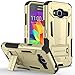 J3 Case, Express Prime Case, Amp Prime Case, CASEPLAY [Kickstand] [Swivel Belt Clip] Armor Holster Defender Protective Hybrid Case Cover for Samsung Galaxy J3/Express Prime/Amp Prime (Gold)