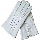 Men's Dress Leather Gloves (Large, White)