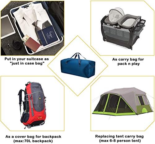 Foldable Duffel Bag 30" / 75L Lightweight with Water Rresistant for Travel 3 Foldable Duffel Bag 30" / 75L Lightweight with Water Rresistant for Travel