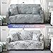 Donzake Printed Grey Sofa 2 Seat Stretch Couch Sofa Slipcovers for 2 Cushion Couch with 2 Pillow Case (Silver Leaves)