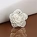 NYKKOLA Jewelry 925 Style Beautiful Classic Rose Flower Sterling Silver Ring(Q)