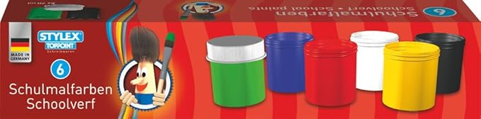 18 (3x 6) Schulmalfarben je Töpfchen 20ml 6 verschiedene Farben