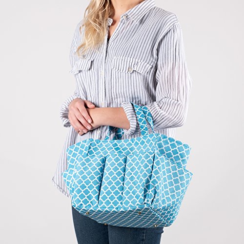 Small Garden Tote Bag, Utility Bags for Gardening, Car Totes, Organization, (Aqua Blue)