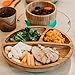 Avanchy Toddler Baby Plates Divided Bamboo, Suction for Babies Kids Toddler Food with Silicone Spoon for Feeding, Yellow