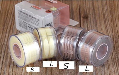 Yonsenner 300 Pair Invisible Lace Double Eyelid Sticker Eyelid Tape Sticker Mesh Lace Double-fold Stealth Stick Eyelid Sticker (Color : Skin color, Size : L)
