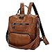 Mynos Women Backpack Purse Leather Handbag Bag Ladies Rucksack Travel Tote Shoulder Bag (Brown)