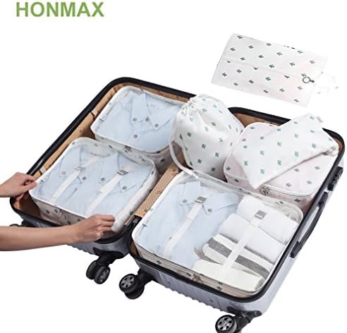 Honmax 7 Set Packing Cubes with Shoes Bag - Premium Travel Luggage Organizer