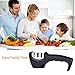 Create Life Knife Sharpener Professional Kitchen Knife Sharpener Set Steel Diamond 3 Stage Ceramic Coated Non-slip Base Chef Knife Sharpening Kit Easy to Control the Best Ideas for Women (black)