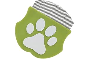 Amaezorx 1 Pcs Pet Deshedding Comb with Gentle Metal Teeth, Stainless Steel Cat Grooming Brush for Shedding & Detangling, Erg