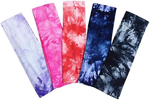 RJHome Cotton Stretchy Yoga Sport Headband Elastic Yoga Hairband (Flower Printed 5 Color)