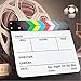 Jmkcoz Acrylic Film Clapboard Dry Erase Director Film Movie Clapper Board Cut Action Scene Clapper Board Slate with Colorful Sticks