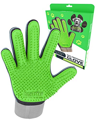 Mighty Paw Dog Grooming Glove Deshedding Mitt for Pets of All