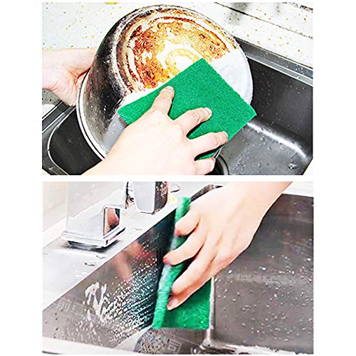 ONDY 10-Pack Cleaning Cloth Scouring Pads Nylon Emery Scouring Pad Dish Scrubber Household Scrub Pads for Stove Top Cleaner and Kitchen Scrubbers - Thumbnail 7