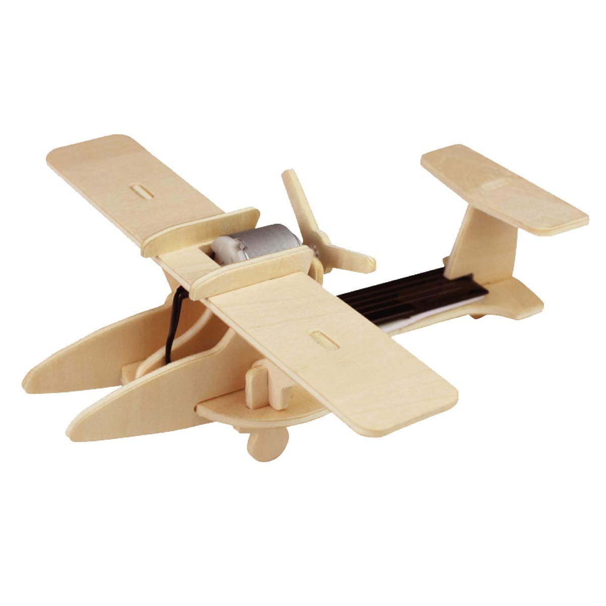 Pebaro 830/4 Solar Wooden Construction Kit, Sports Plane, 3D Puzzle, Model Kit, Craft with Wood, Wooden Puzzle, Craft Set, Pre-Cut Wooden Board, Break Out, Put Together, Ready, Gift Idea