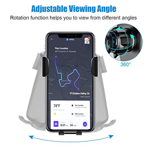 Gravity Car Phone Mount,Sedioso Cell Phone Holder for Car,Hands Free Auto Clamping Air Vent Car Phone Holder Compatible with iPhone Xs MAX/X/XR/ 8/7/ 6 Plus,Samsung S10/ S10E/ S9/ S8,LG,Google