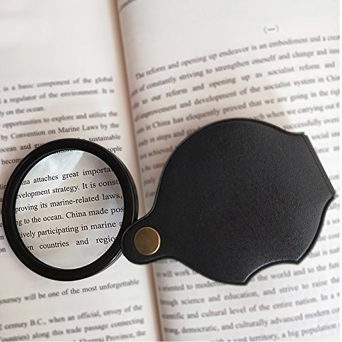 image for Nydotd 10X Mini Pocket Magnifying Glass Folding Pocket Magnifier Loupe