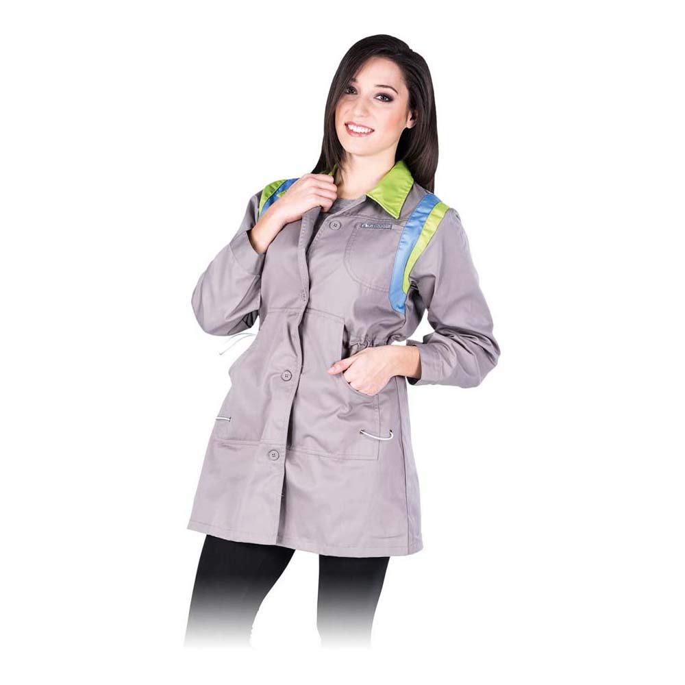 Leber&Hollman LH-Colviser_L Service Ladies' Protective Apron, Grey-Light Blue-Light Green, Large Size