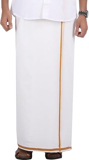 Men's Dhoti (3.6 Meters Wide, White)