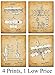 Original Wright Brothers Plane Patent Art Prints - Set of Four Photos (8x10) Unframed Blueprint Poster - Makes a Great Home or Office Decor and Costume - Gift for Pilots and Kids