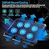 Laptop-Cooling-Pad-Gaming-Laptop-Cooler-Pad-with-6-Ultra-Quiet-Powerful-Fans-Adjustable-height-and-Speed-With-Cool-Blue-LED-Lights-Perfect-for-12-17-laptop-Portable-Cooler-Pad Laptop Cooling Pad, Gaming Laptop Cooler Pad with 6 Ultra Quiet Powerful Fans, Adjustable height and Speed With Cool…