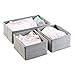 iDesign Aldo Fabric Collapsible Drawer Organizer Cubes - Gray (Set of 3)