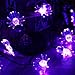RECESKY 2Pack 20 LED Purple Spider String Lights with Timer - Total 13Ft Battery Powered Halloween String Light - Spooky Decor for Indoor House Party Holiday Window Halloween Decorations