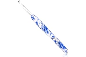 BCMRUN 4 mm(G) Crochet Hook, Ergonomic Handle for Arthritic Hands, Soft Rubber Grip Extra Long Knitting Needles for Beginners and Knitting Crocheting Yarn (4.0mm-G)