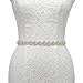 Remedios Crystal Satin Bridal Sash Wedding Belt for Wedding Party Prom Dress, White